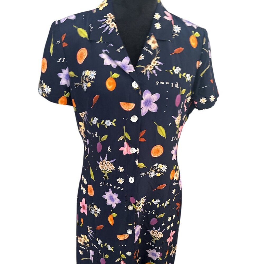 Maggy London Navy Floral Print Dress